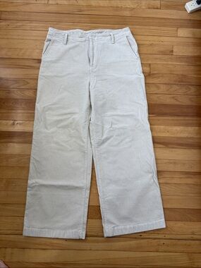 GAP Ladies Light Cream Corduroy Wide-Leg Pants